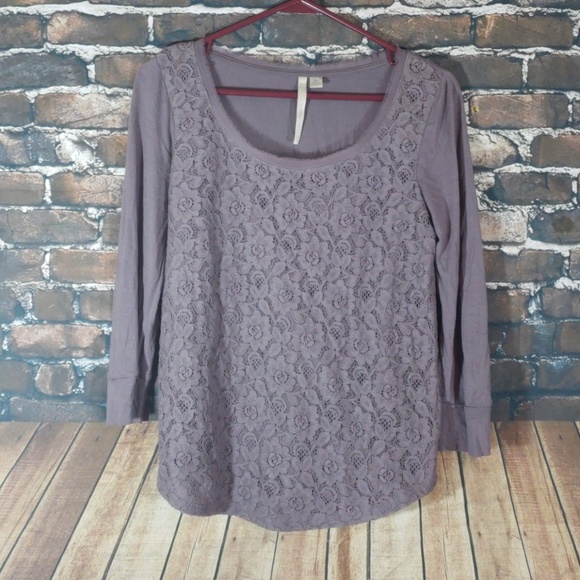 LC Lauren Conrad Tops - *Lauren Conrad* grey lace top XS